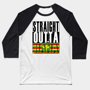 Straight Outta Hana, Maui Hawai'i Kanaka Maoli Flag by Hawaii Nei All Day Baseball T-Shirt